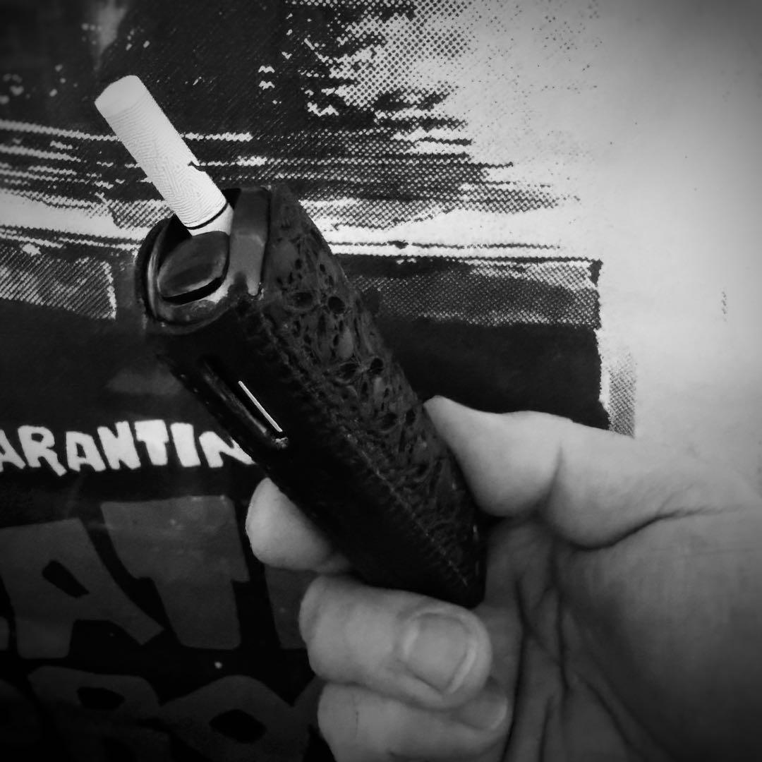 【PloomAURA】プルームオーラ本革製カバー〝髑髏 結　牡丹色 ナスカン付き