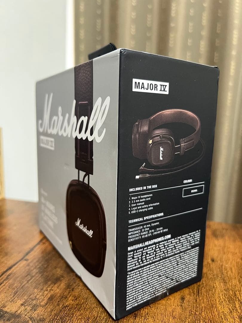 Marshall Major IV ワイヤレスヘッドフォンブラウン