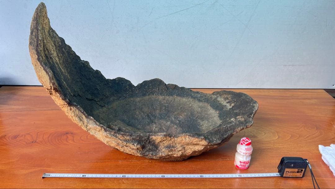 Ｊ6 自然石風植木鉢 特殊な鉢　水盤 京鞍馬風特殊な鉢　水盤60センチ