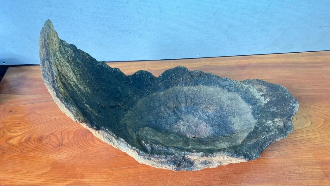 Ｊ6 自然石風植木鉢 特殊な鉢　水盤 京鞍馬風特殊な鉢　水盤60センチ