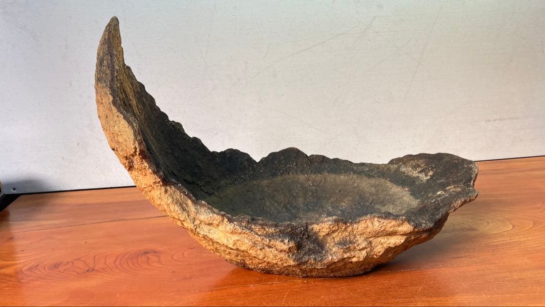 Ｊ6 自然石風植木鉢 特殊な鉢　水盤 京鞍馬風特殊な鉢　水盤60センチ