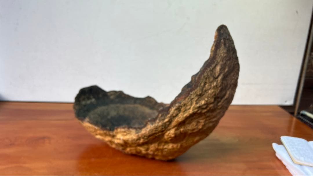 Ｊ6 自然石風植木鉢 特殊な鉢　水盤 京鞍馬風特殊な鉢　水盤60センチ