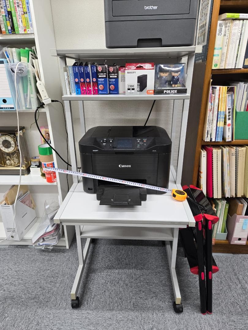 中古　パソコン・プリンターラック　白