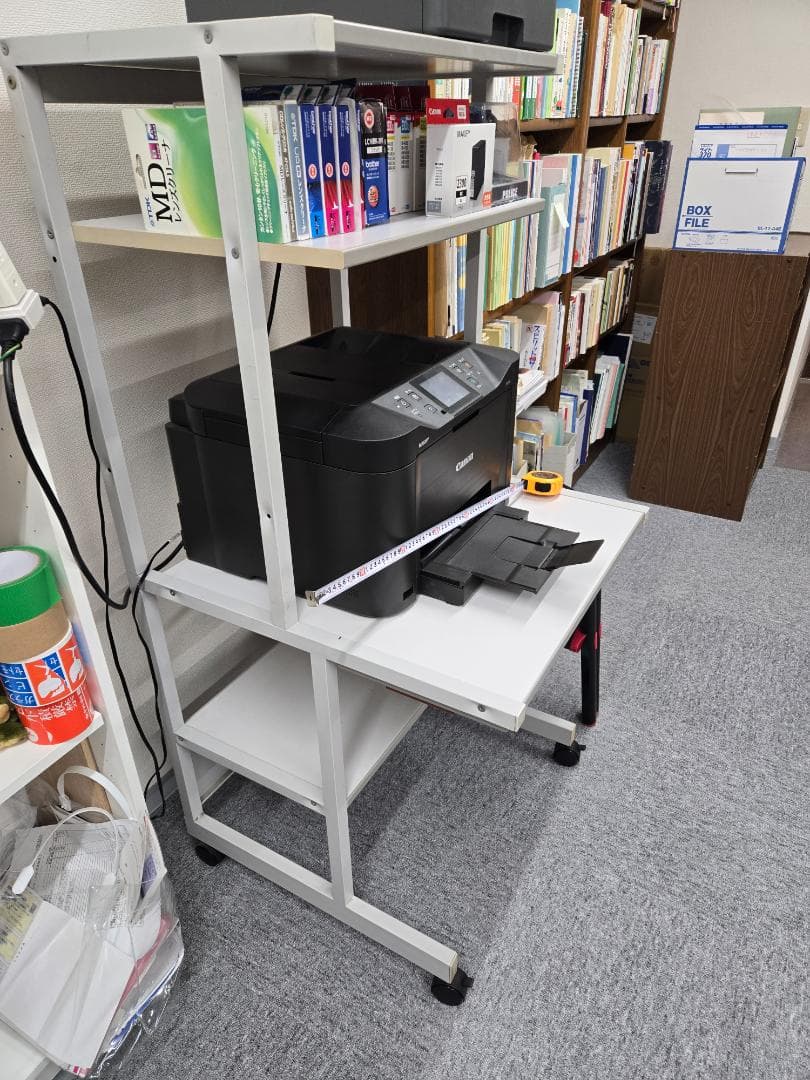 中古　パソコン・プリンターラック　白