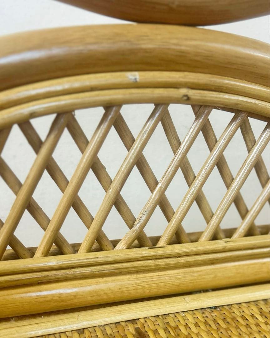 昭和 レトロ 籐 ラタン チェスト ワゴン キャスター　引き出し 天板付　古家具