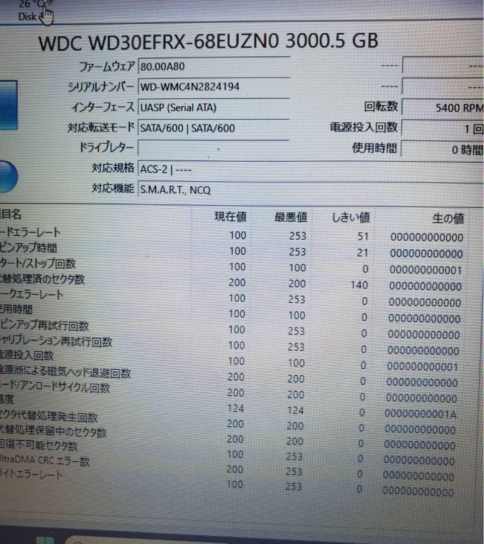 WD Red 3TB WD30EFRX 内蔵型HDD 2.0インチ