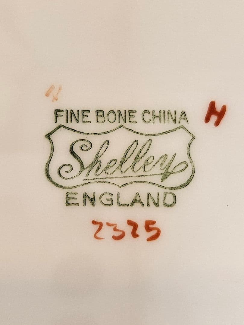 レア Shelley グリーントリム ピンクローズ パンジー ケーキプレート