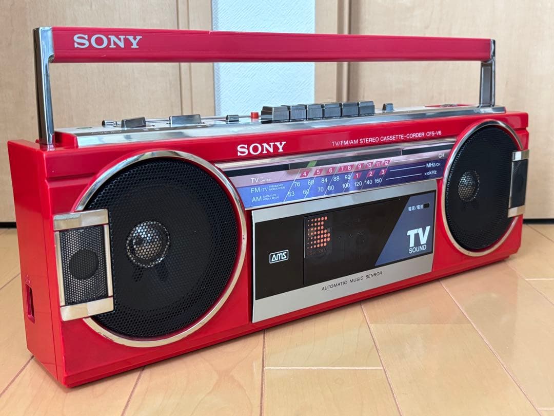 Sony ソニー　CFSーV6 カセットレコーダー「ラジカセ」(動作品)