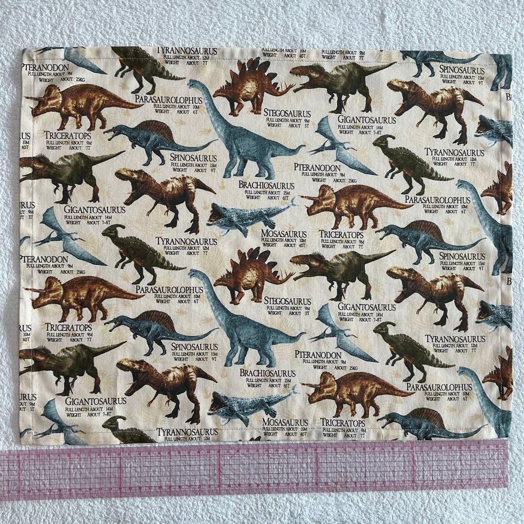 002 恐竜 給食セット×5枚　小学校 ランチョンマット ネームタグ 入学 給食