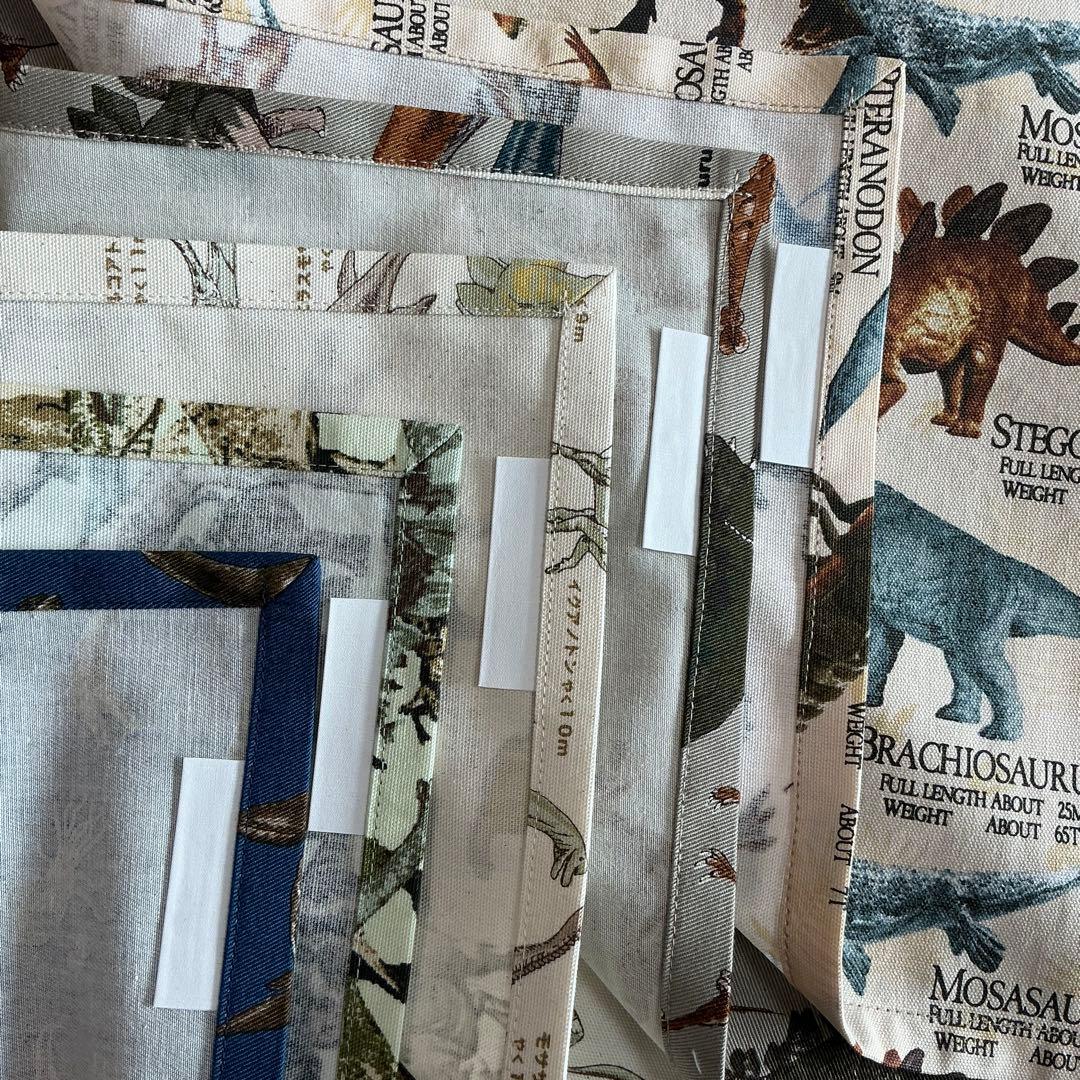 002 恐竜 給食セット×5枚　小学校 ランチョンマット ネームタグ 入学 給食