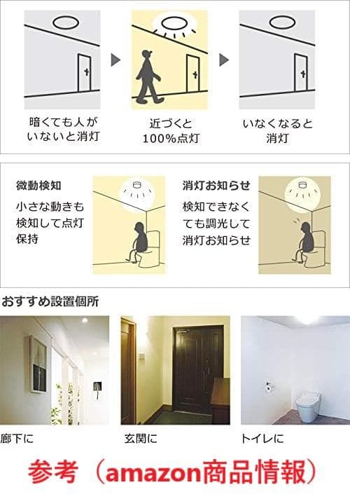 パナソニック LED シーリングライト ひとセンサー付 電球色 トイレなどに