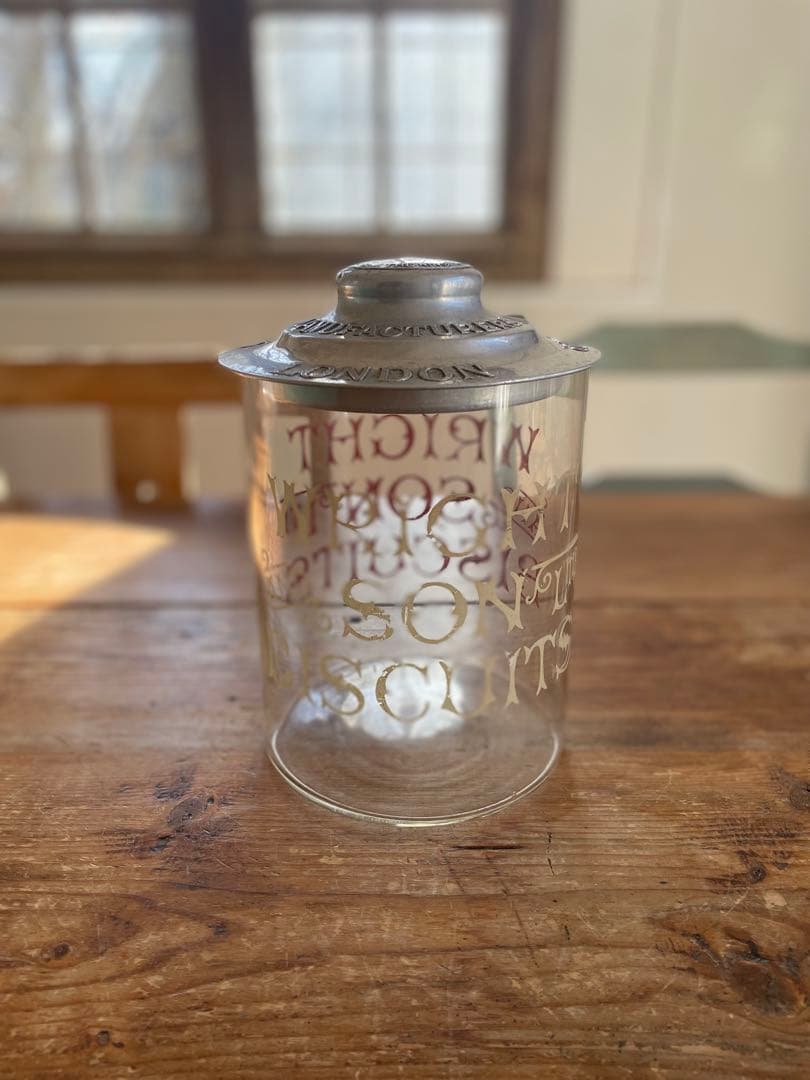 超激レア　WRIGHT & SON 3段ロゴ 両面ロゴ入り　ガラスジャー