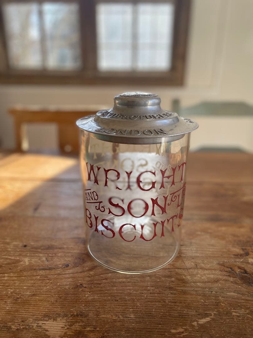 超激レア　WRIGHT & SON 3段ロゴ 両面ロゴ入り　ガラスジャー