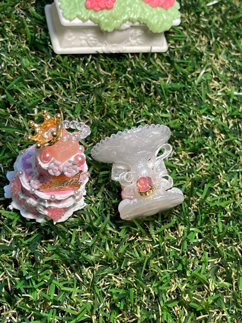 バースデーケーキコットンキャンディローズフラワーホールケーキケーキスタンド付き