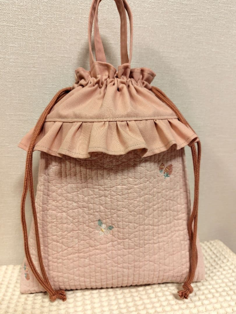 ★eさま専用★刺繍ヌビ生地　レッスンバッグ　シューズバッグ　巾着大