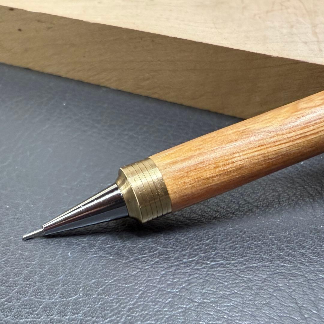 178肥松　木製シャーペン　ダブルR溝付き　ステンレス　根の部分から木取り