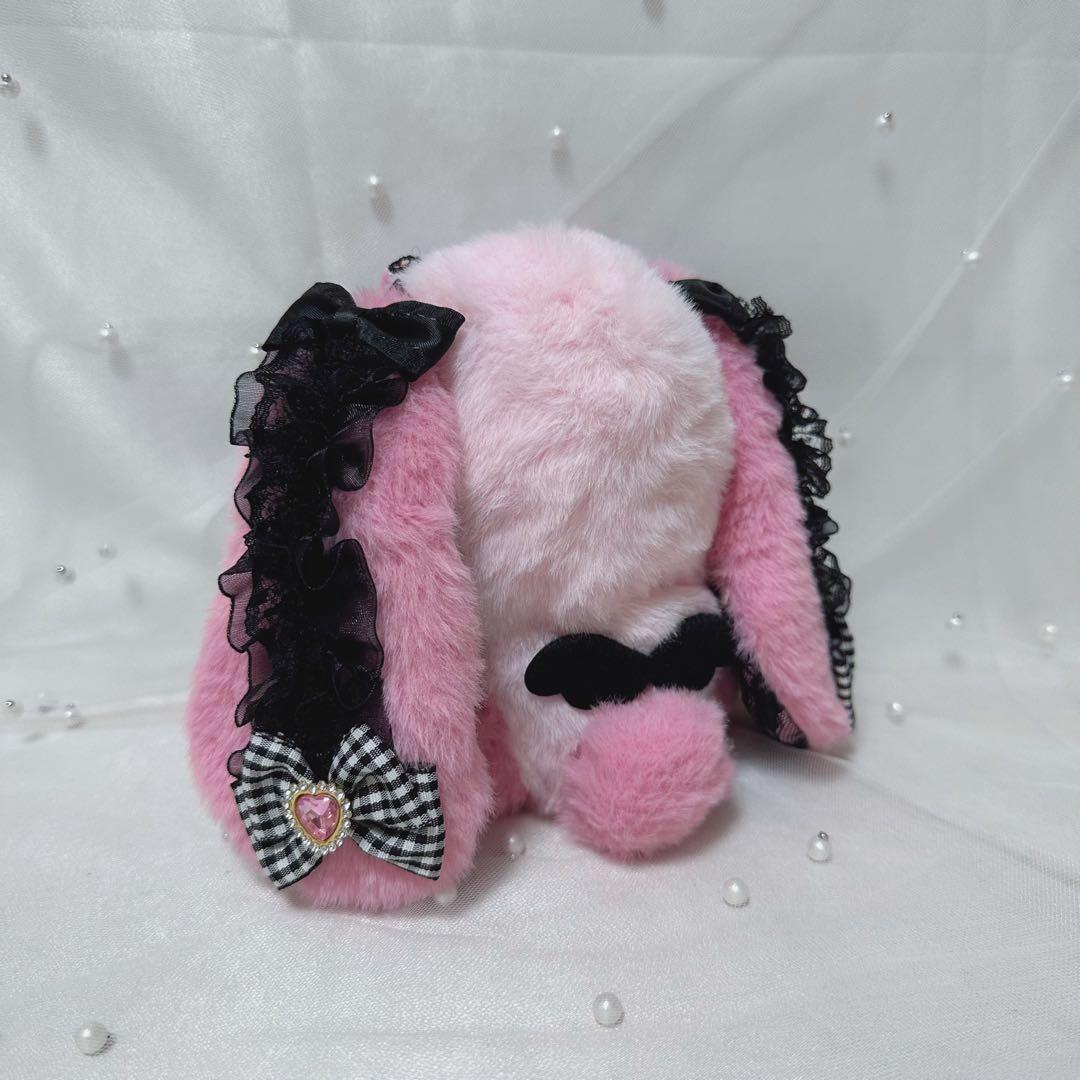 ぬい服 10~13cm おすわり うさぎ ピンク 黒