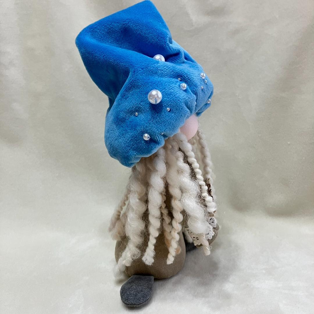 【感謝価格】カプチーノ色の髪の妖精：コーヒー染め豆本を抱くノーム/一点物