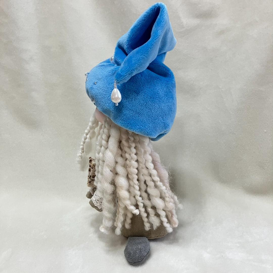 【感謝価格】カプチーノ色の髪の妖精：コーヒー染め豆本を抱くノーム/一点物