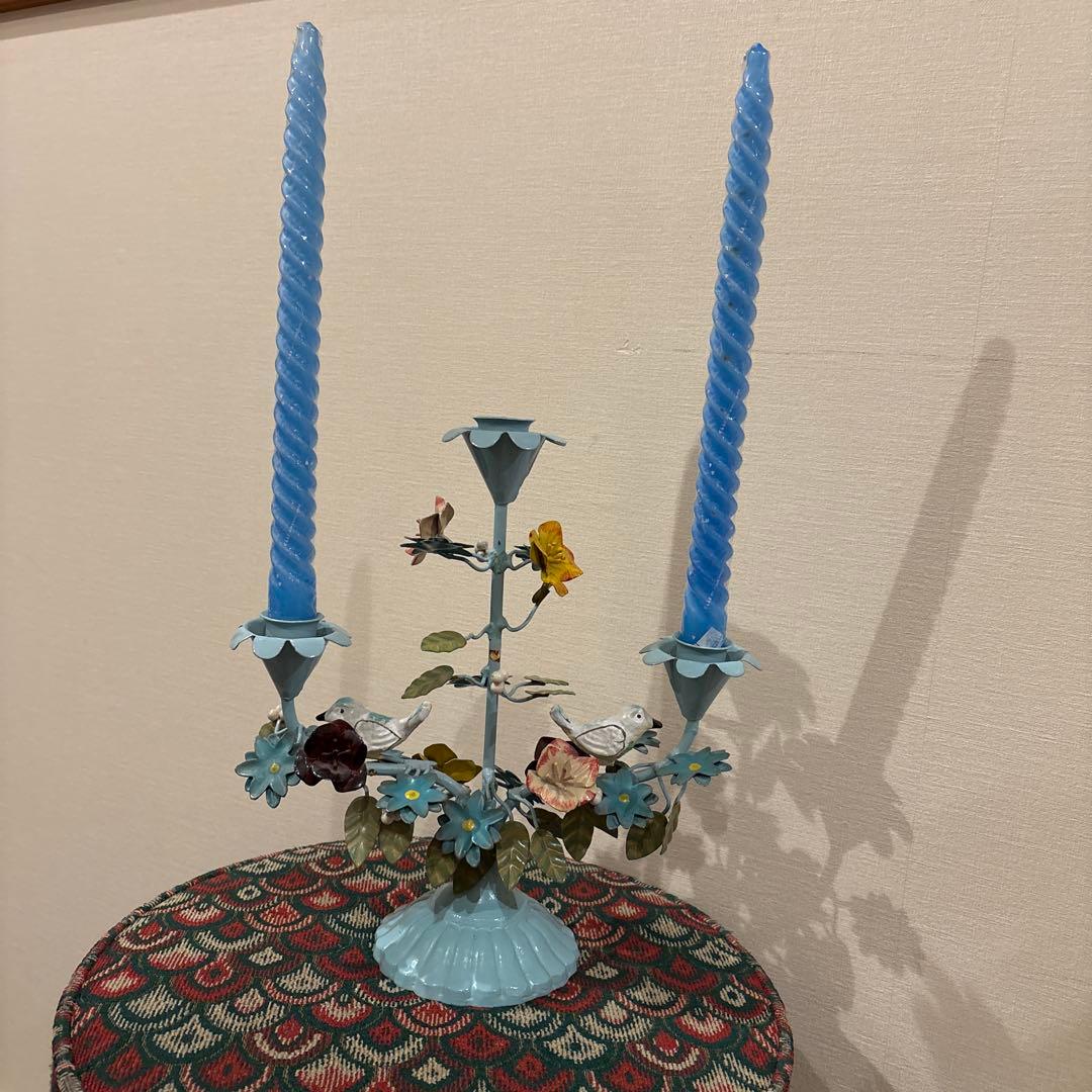 アイアンキャンドルホルダー　小鳥　フラワー　可愛い！
