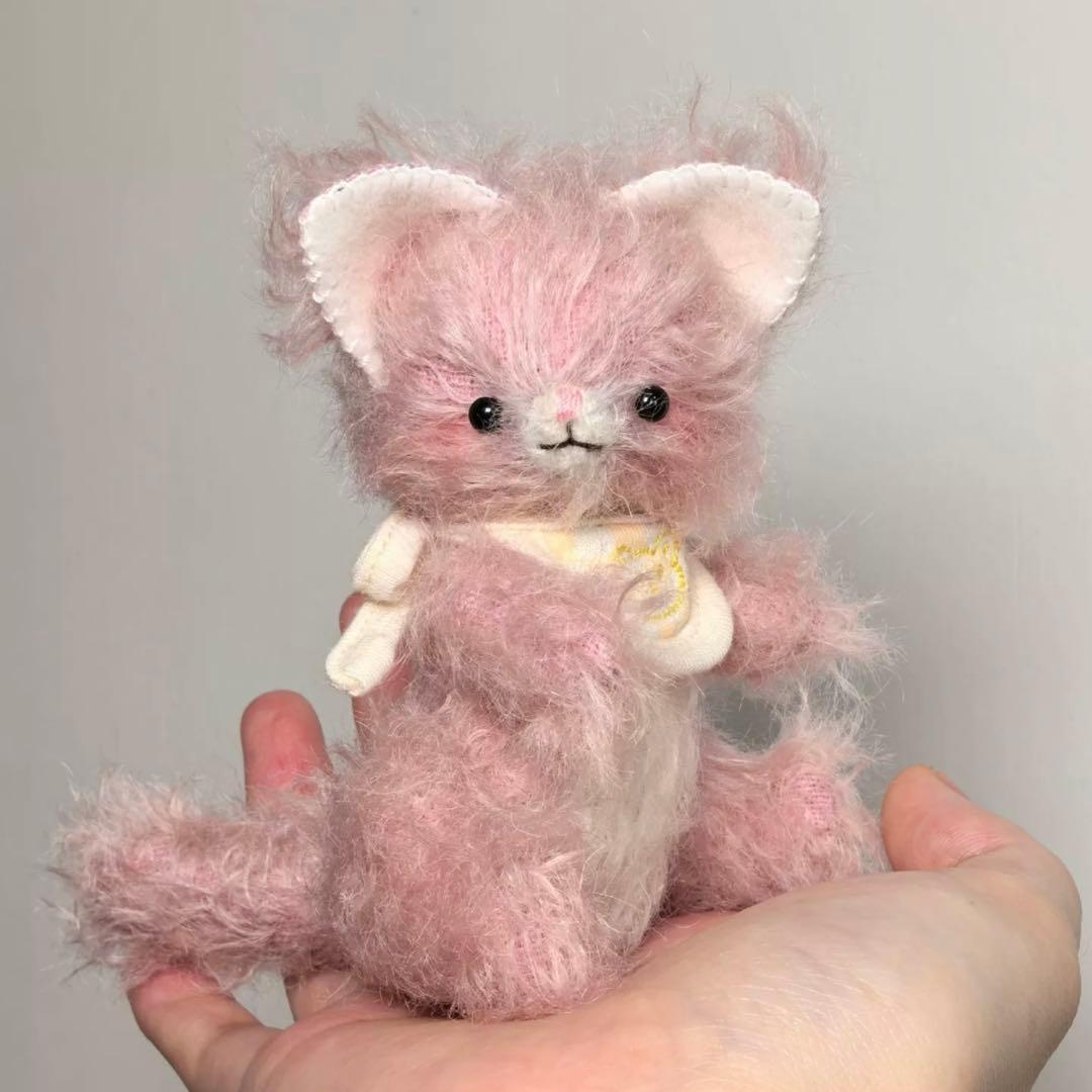 梅色の仔猫ちゃん アーティストベア ぬいぐるみ 海外作家様 ハンドメイド