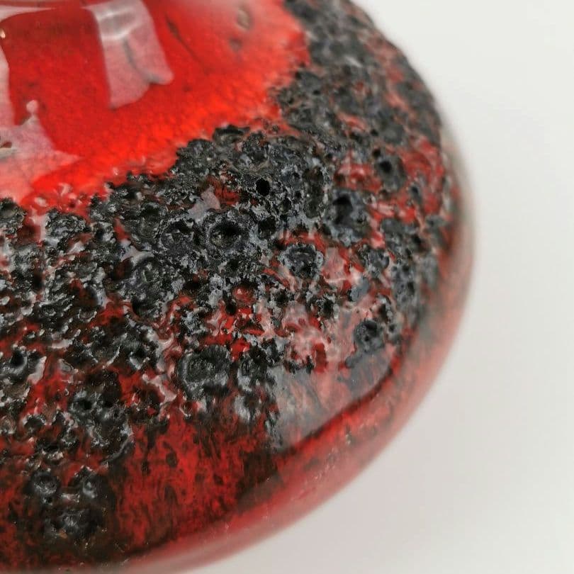 【西ドイツ製 Fatlava】 KREUTZ 花瓶 赤 円形