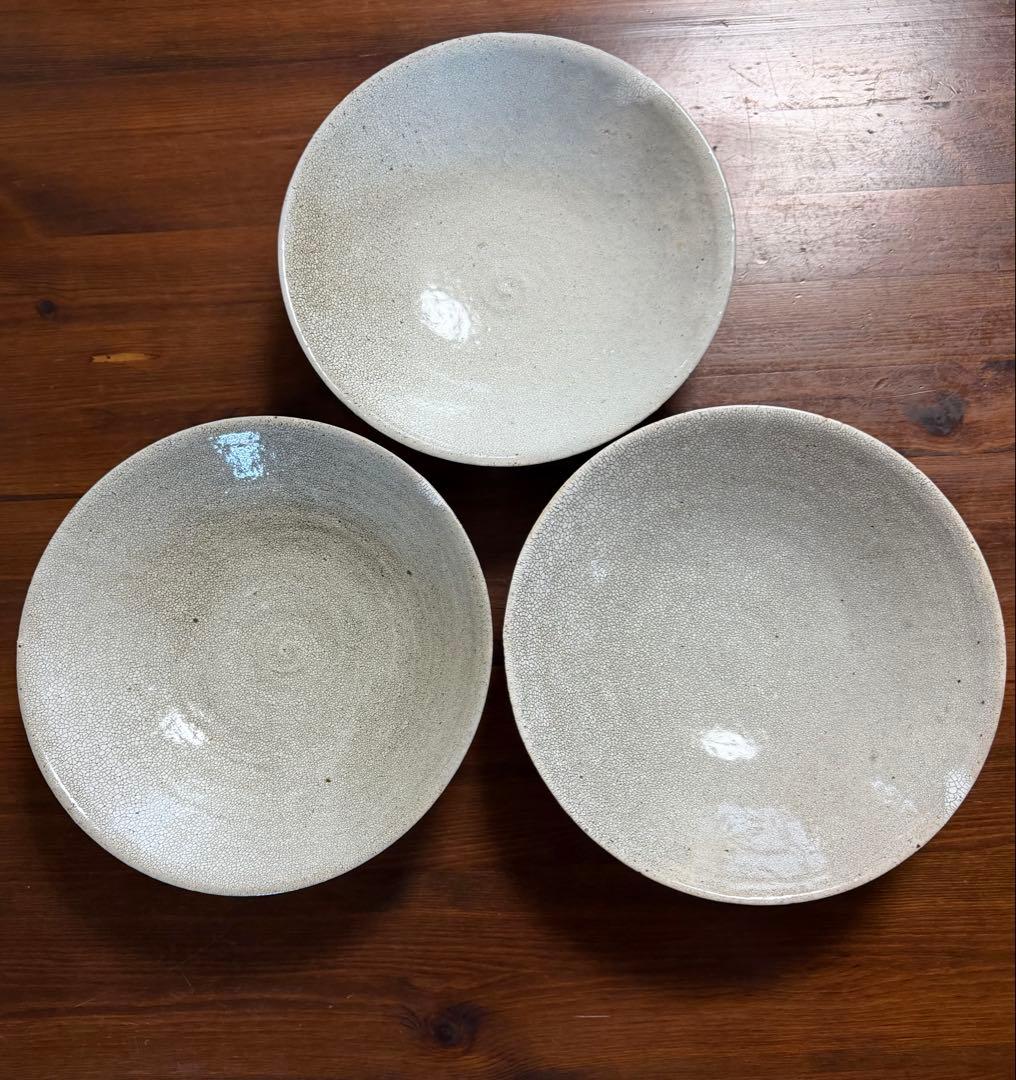 梅花皮かいらぎ 7寸深鉢(墨）TOJIKI TONYA 3個セット