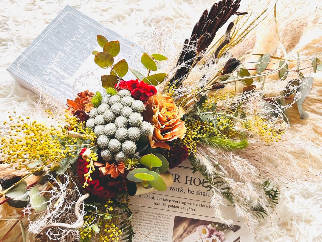 特大パンパスグラスの横長スワッグ☘️ブライダルフォトインテリアバースデー100cm