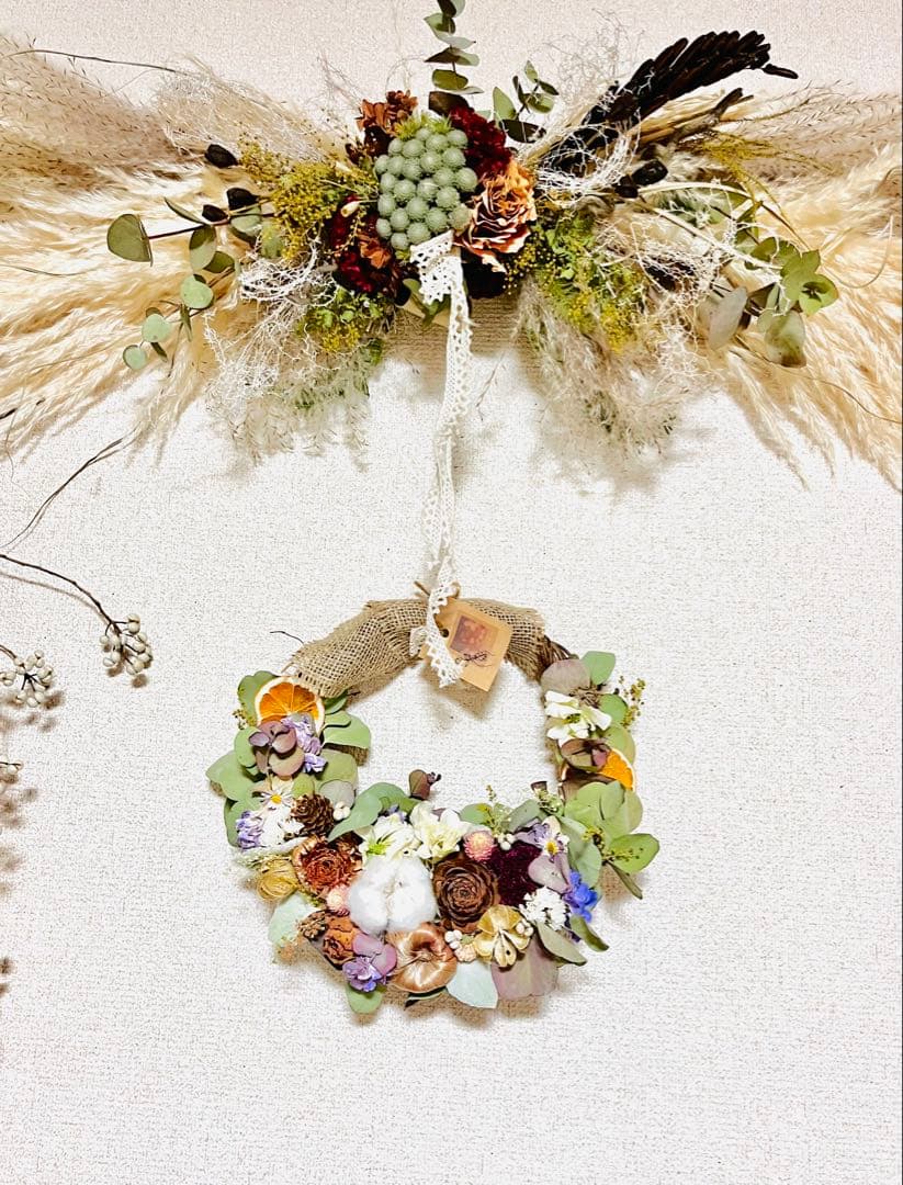 特大パンパスグラスの横長スワッグ☘️ブライダルフォトインテリアバースデー100cm