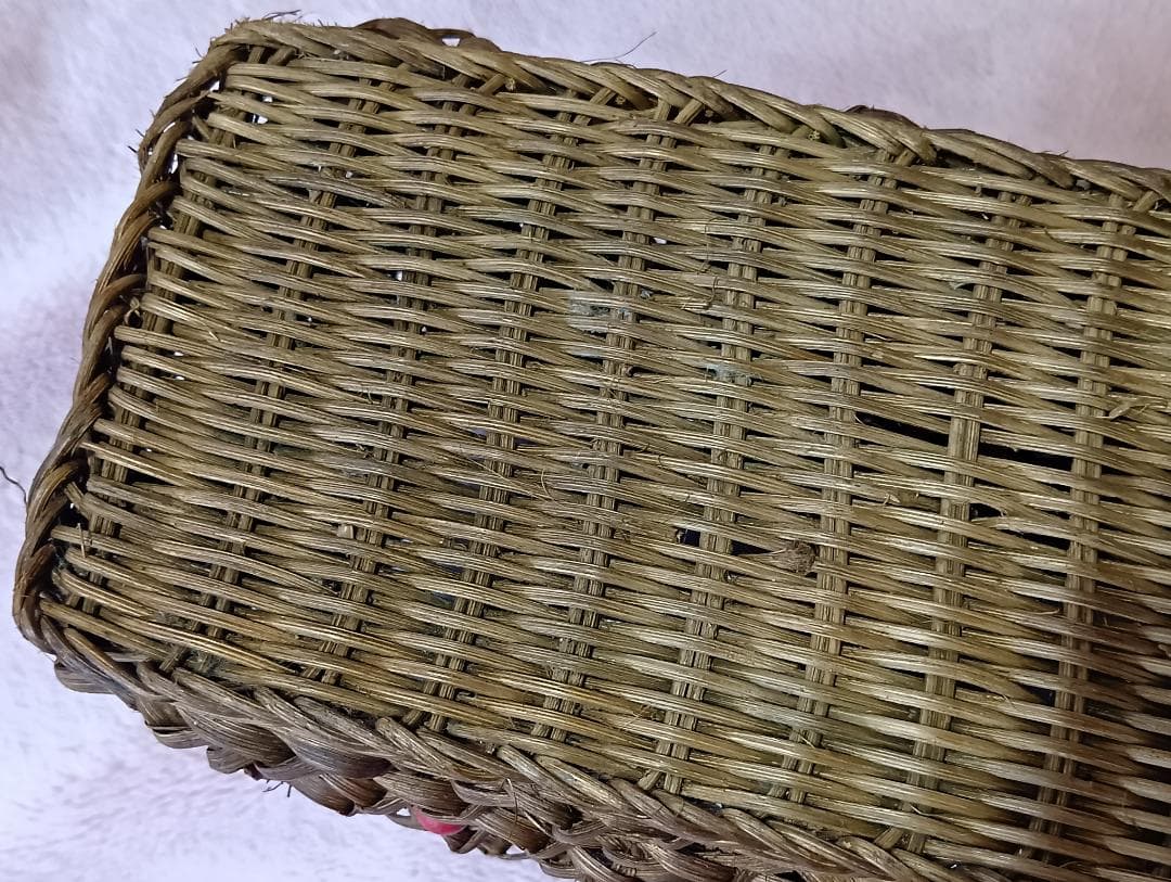 葡萄蔓 変わり編み カゴバック / 31cm x 15cm x 34cm