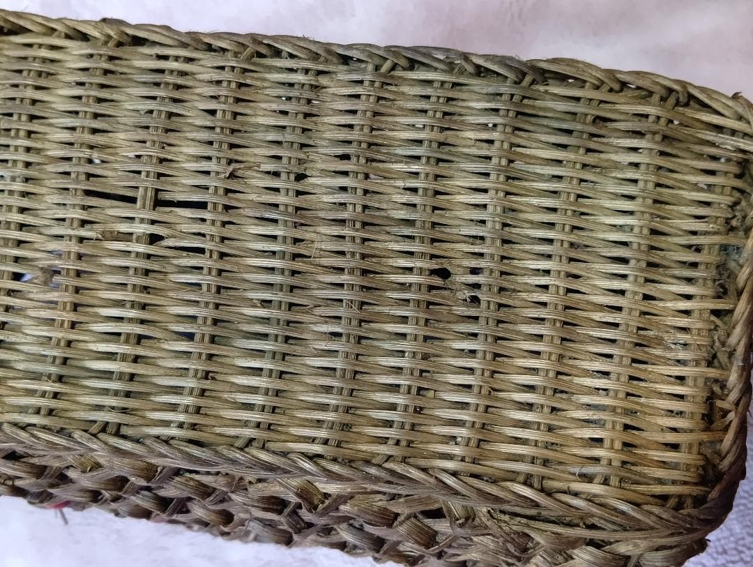 葡萄蔓 変わり編み カゴバック / 31cm x 15cm x 34cm