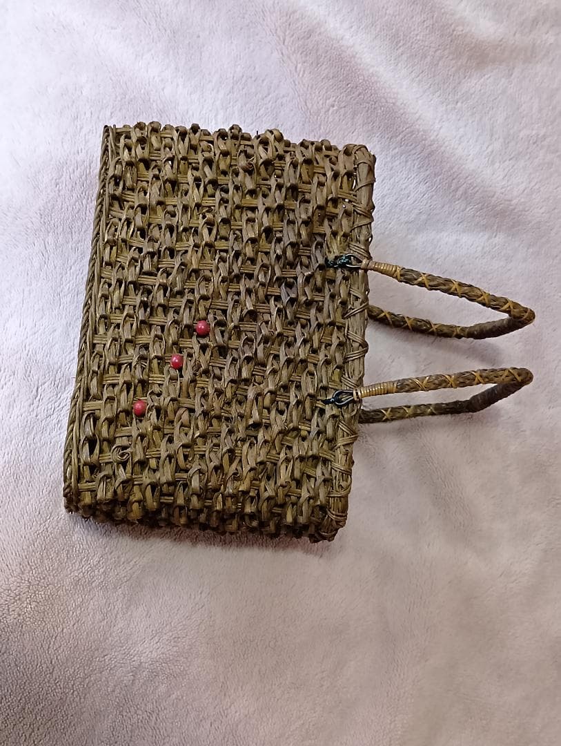 葡萄蔓 変わり編み カゴバック / 31cm x 15cm x 34cm