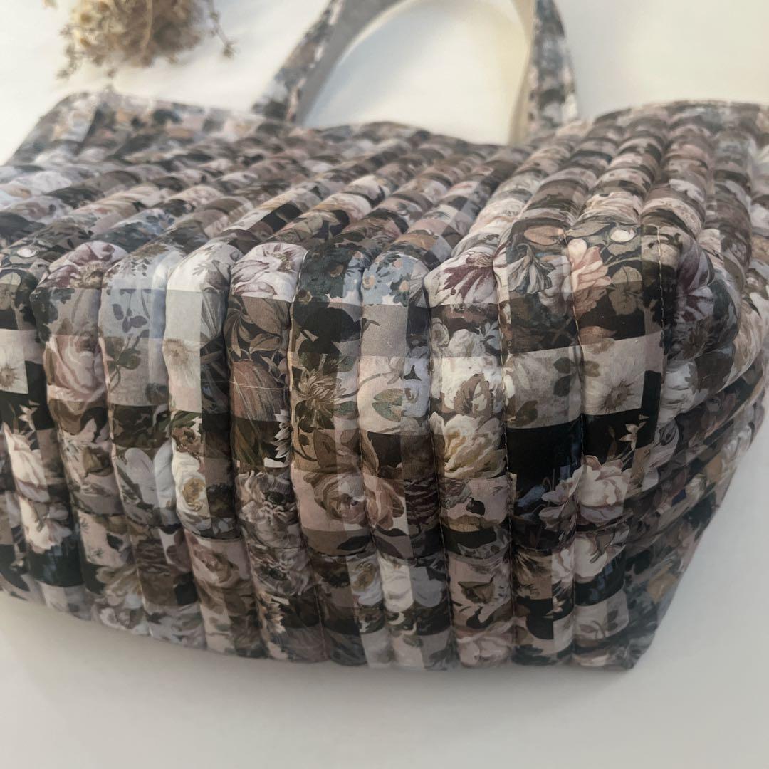 モモタロウ　リバティ　キルト特大トートバッグ　アーカイブギンガム　グレー