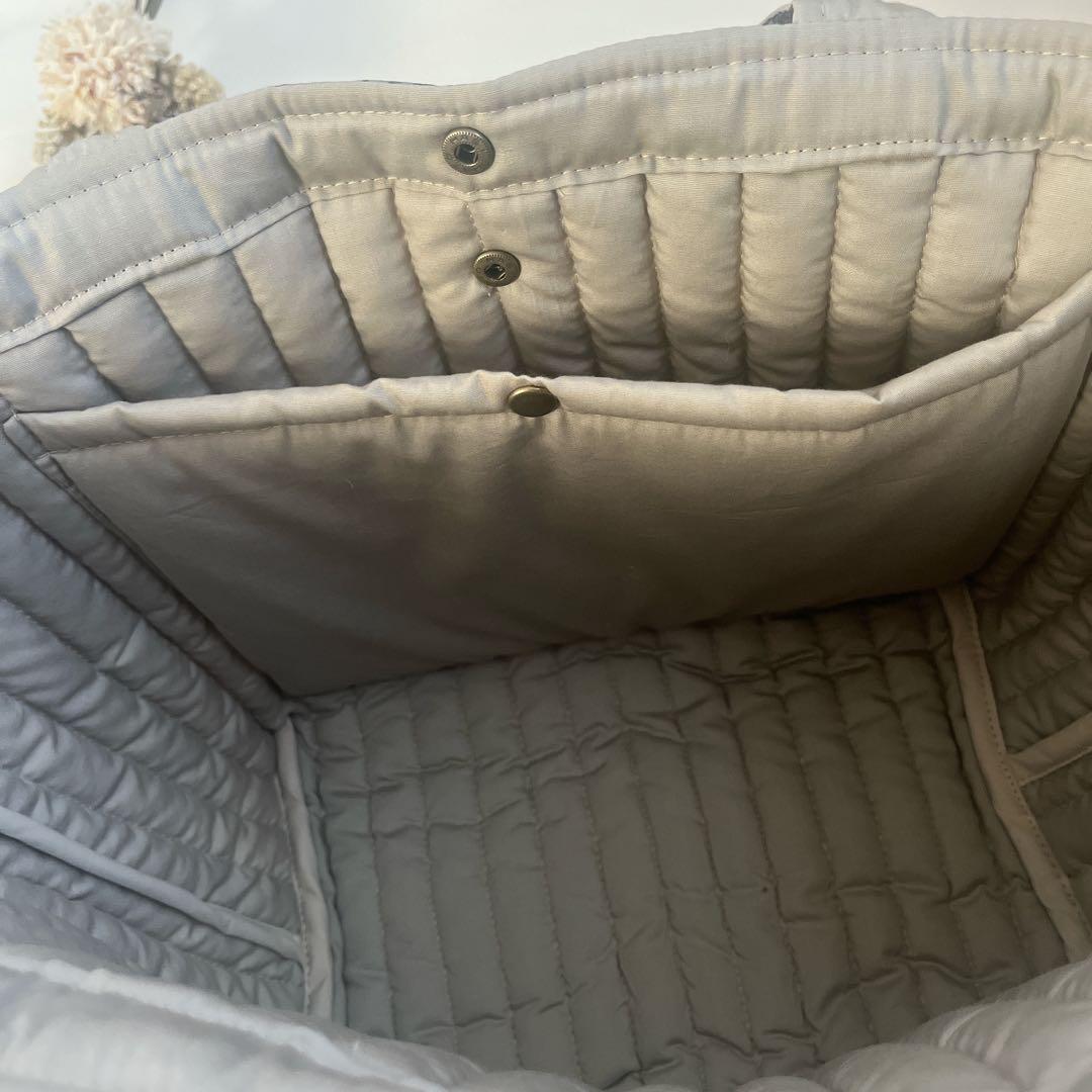 モモタロウ　リバティ　キルト特大トートバッグ　アーカイブギンガム　グレー