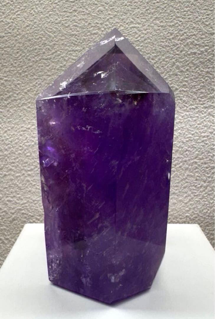【アメジスト】天然石 六角柱 レインボー 原石 タワー型 約625g
