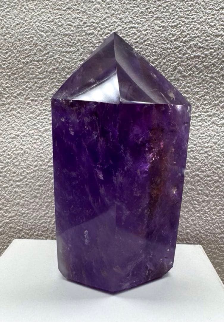 【アメジスト】天然石 六角柱 レインボー 原石 タワー型 約625g
