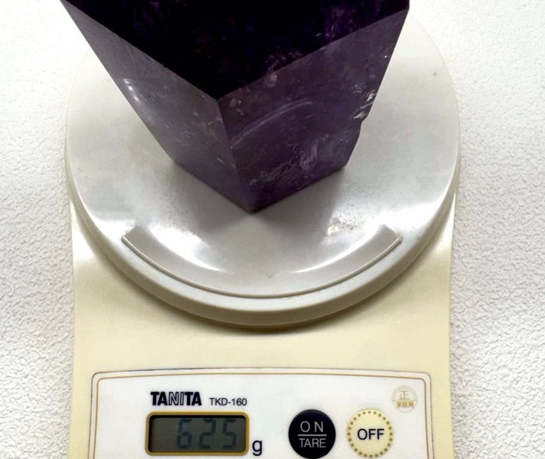 【アメジスト】天然石 六角柱 レインボー 原石 タワー型 約625g