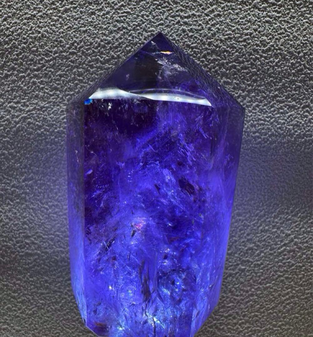 【アメジスト】天然石 六角柱 レインボー 原石 タワー型 約625g