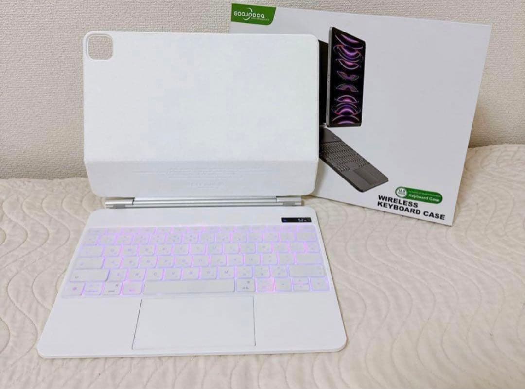 マジックキーボード ホワイト iPad 日本語配列キーボード 7色バックライト