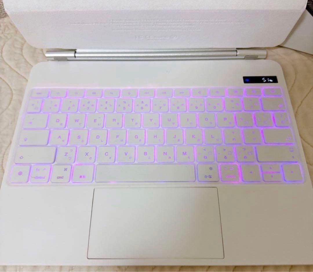 マジックキーボード ホワイト iPad 日本語配列キーボード 7色バックライト