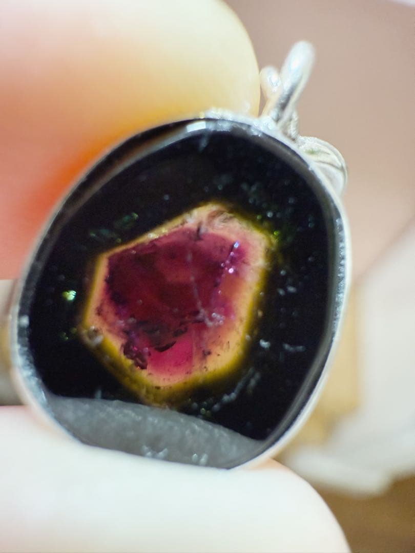 ウォーターメロントルマリン　ペンダントトップ　自然石　原石②