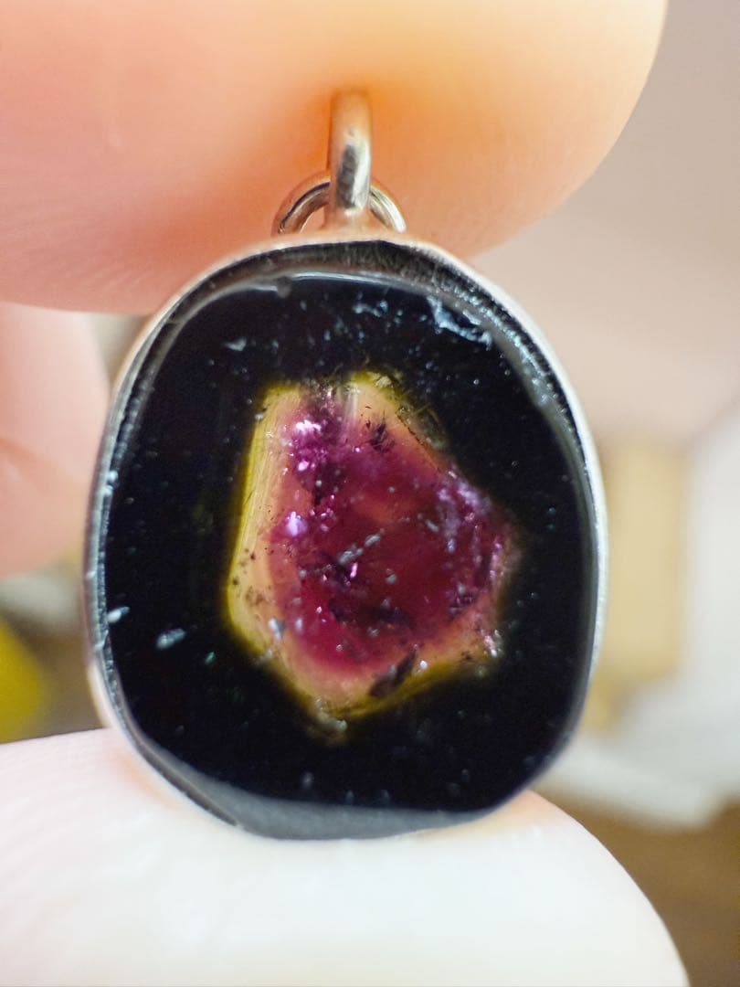 ウォーターメロントルマリン　ペンダントトップ　自然石　原石②