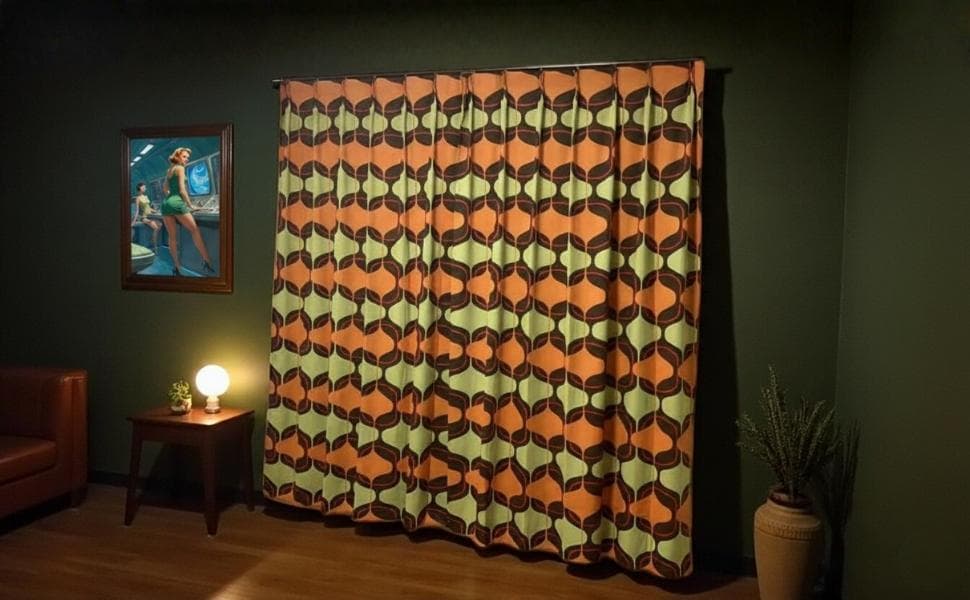 レトロ 昭和 ドレープカーテン 送料無料 クリスマスセール価格&２組購入セット割