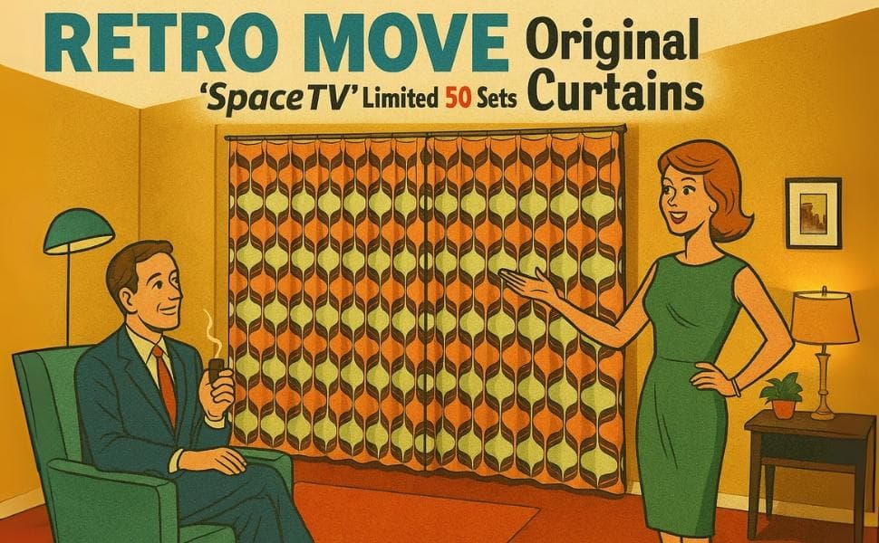 レトロ 昭和 ドレープカーテン 送料無料 クリスマスセール価格&２組購入セット割