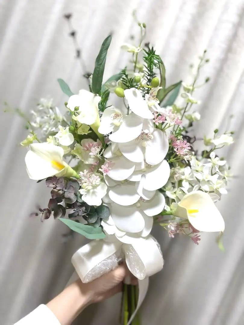 未使用品　クラッチブーケ　胡蝶蘭　カラー　ウェディングブーケ