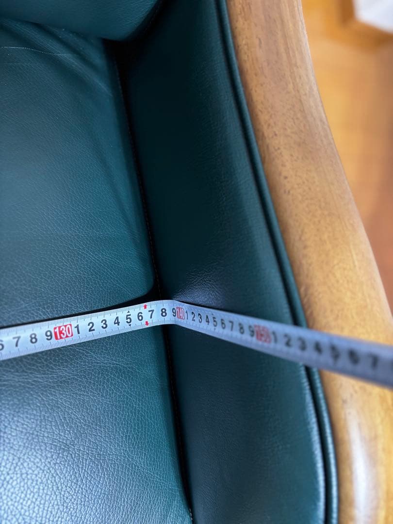カリモク　Direttore ダークグリーン レザーソファ
