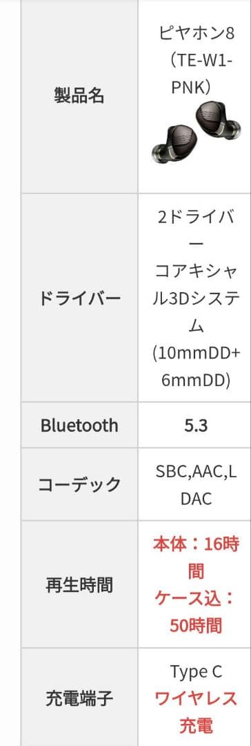 AVIOT TE-W1-PNK ピヤホン8 ハイレゾ