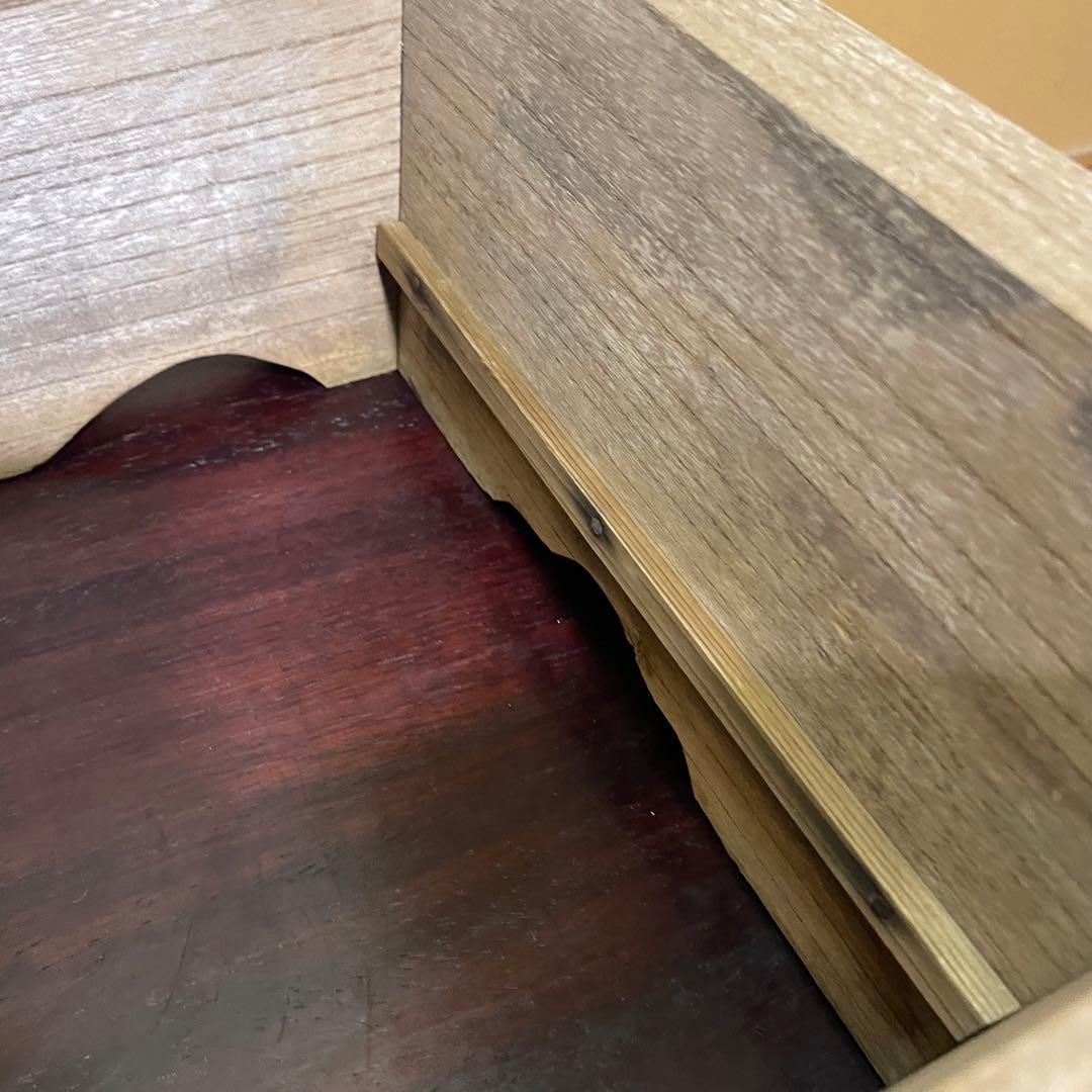 木製 盆栽鉢 植木鉢 鉢カバー プランターカバー 道具入 ビンテージ 昭和レトロ