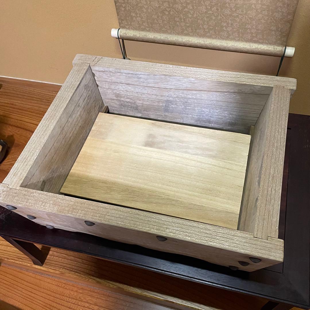 木製 盆栽鉢 植木鉢 鉢カバー プランターカバー 道具入 ビンテージ 昭和レトロ