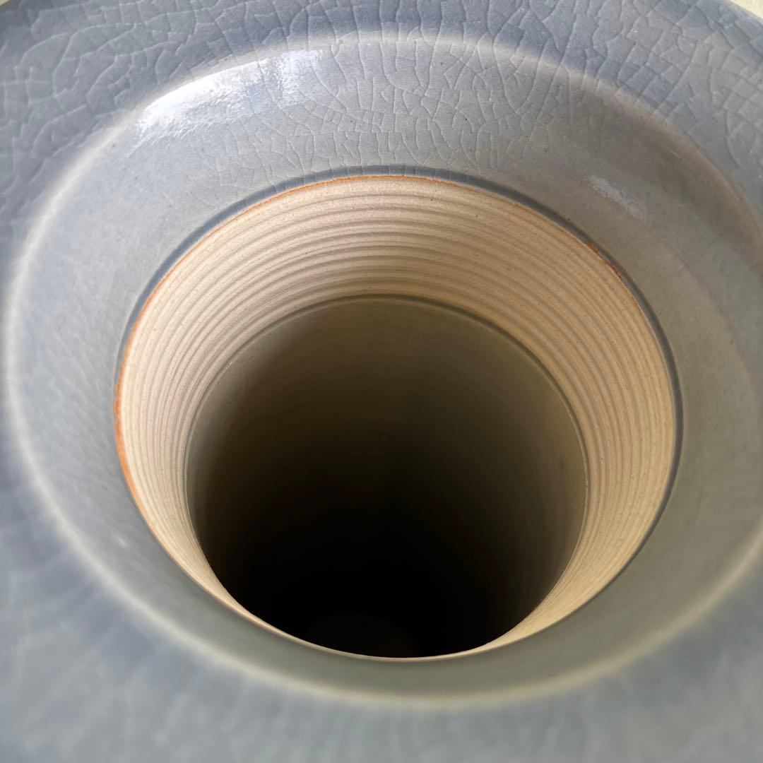 桐竹文 花瓶 光洋銘『鳳玉』 嵯峨御流好 高さ32cm 片山宥雄大僧正 共箱